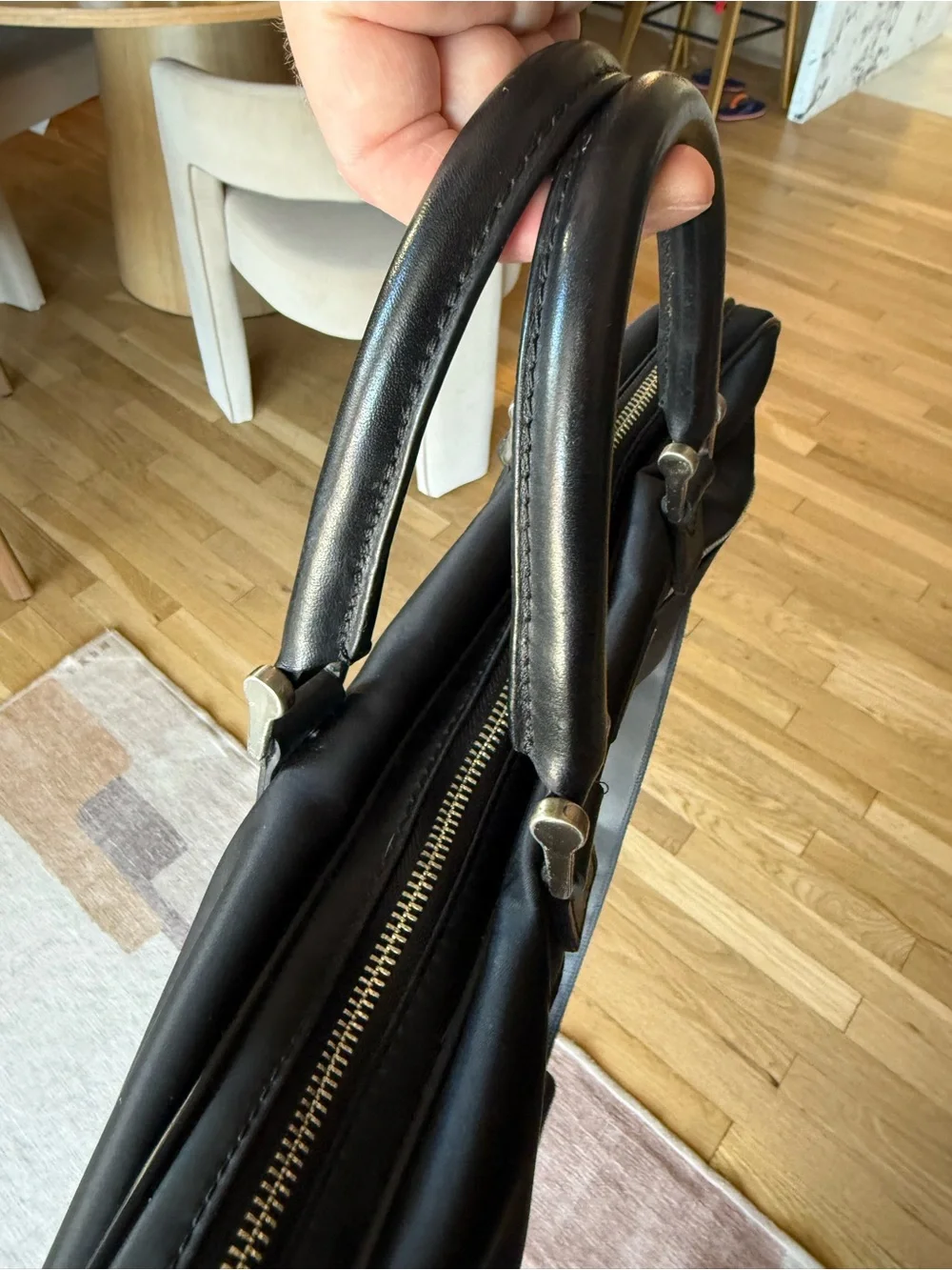 Y2K Burberry Black Nylon & Leather Laptop Briefcase